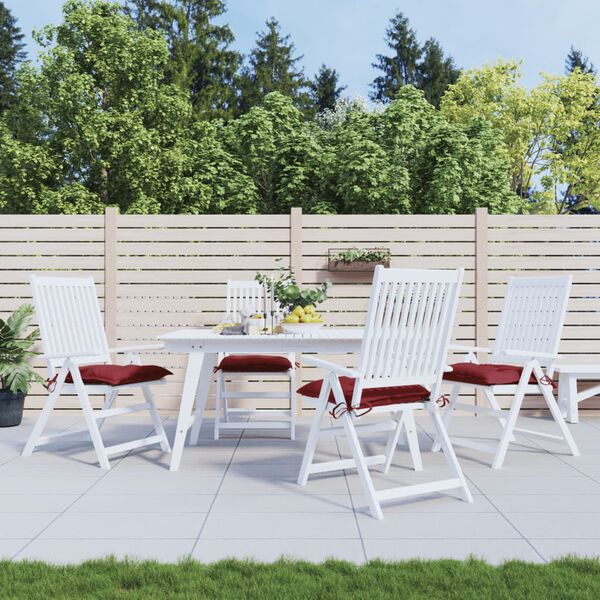 vidaXL Coussins de chaise lot de 4 rouge bordeaux 40x40x7 cm