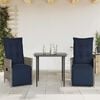 vidaXL Lot de 2 chaises de jardin inclinables avec coussins en r&eacute;sine tress&eacute;e grise