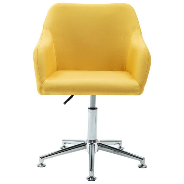 vidaXL Chaise pivotante à manger jaune tissu