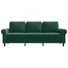 vidaXL Canap&eacute; &agrave; 3 places Vert fonc&eacute; 180 cm Velours