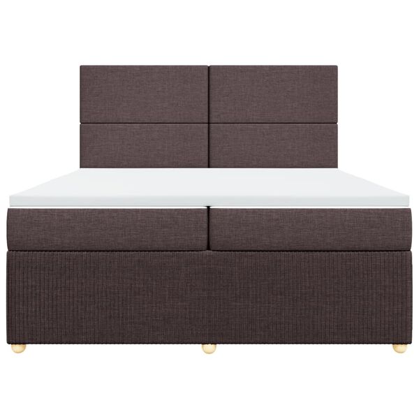 vidaXL Sommier &agrave; lattes de lit avec matelas Marron fonc&eacute; 200x200 cm