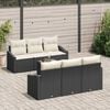 vidaXL Ensemble de Canap&eacute;s avec coussin 7 pcs Noir et Cr&egrave;me polyrotin
