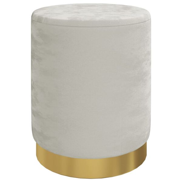 vidaXL Tabouret de rangement rond Gris clair Velours 31 x 37 cm