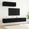 vidaXL Ensemble meuble TV 3 pcs Ch&ecirc;ne noir Bois d'ing&eacute;nierie