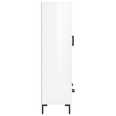 vidaXL Buffet haut blanc brillant 69,5x31x115 cm bois d'ingénierie