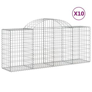 vidaXL Paniers &agrave; gabions arqu&eacute;s 10 pcs 200x50x80/100 cm Fer galvanis&eacute;