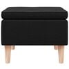 vidaXL Tabouret avec pieds en bois Noir Tissu