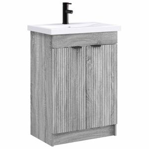 vidaXL Ensemble de mobilier de salle de bain Sonoma gris