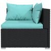 vidaXL Salon de jardin 10 pcs avec coussins R&eacute;sine tress&eacute;e Noir