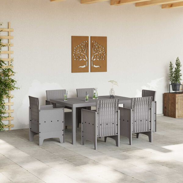 vidaXL Ensemble de salle à manger pour jardin 7 pcs Gris clair
