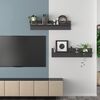 vidaXL &Eacute;tag&egrave;res murales 2 pcs gris brillant bois d'ing&eacute;nierie