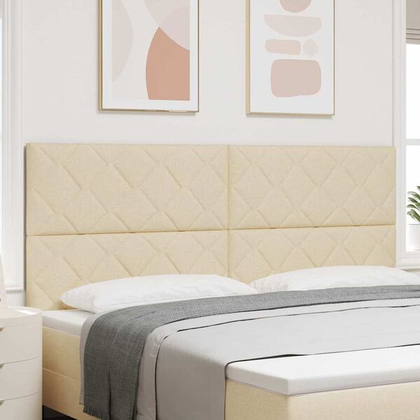 vidaXL T&ecirc;te de lit avec t&ecirc;te de lit Cr&egrave;me 200 cm Cuir synth&eacute;tique