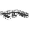 vidaXL Ensemble de canap&eacute; de jardin avec coussin 12 pcs Noir Aluminium