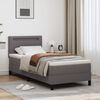 vidaXL Lit &agrave; ressorts avec matelas Gris 90 x 200 cm Simili cuir