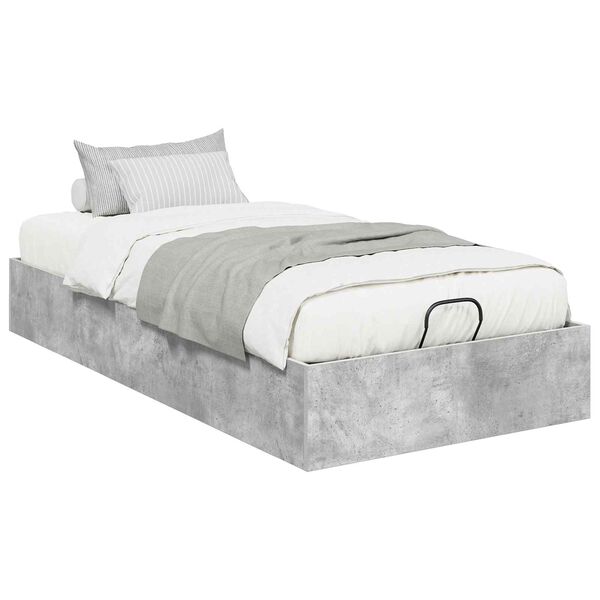 vidaXL Cadre de lit ottoman avec stockage Gris b&eacute;ton 193 x 120 x 25 cm