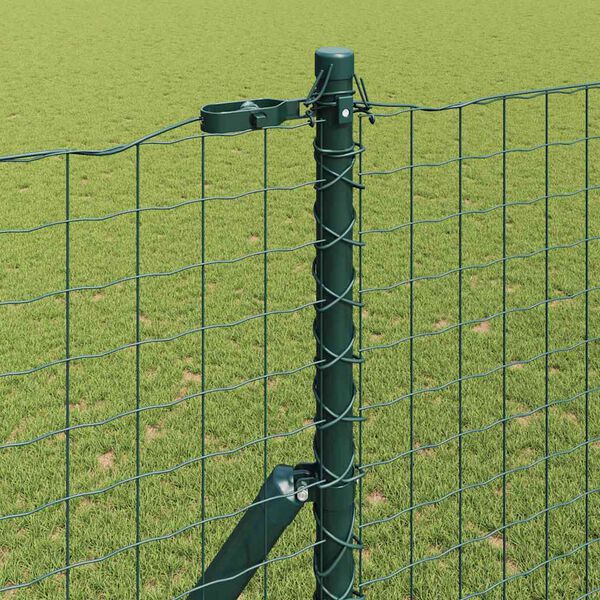 vidaXL Poteau de cl&ocirc;ture. 13 pcs Vert Acier