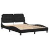 vidaXL Cadre de lit avec LED sans matelas Zadar noir 140x190 cm