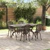 vidaXL Ensemble de salle &agrave; manger pour jardin 5 pcs Bronze Aluminium