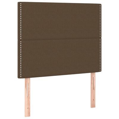 vidaXL Tête de lit à LED Marron foncé 100x5x118/128 cm Tissu