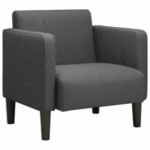 vidaXL Canap&eacute;-chaise accoudoirs gris fonc&eacute; 54 cm tissu velours c&ocirc;tel&eacute;