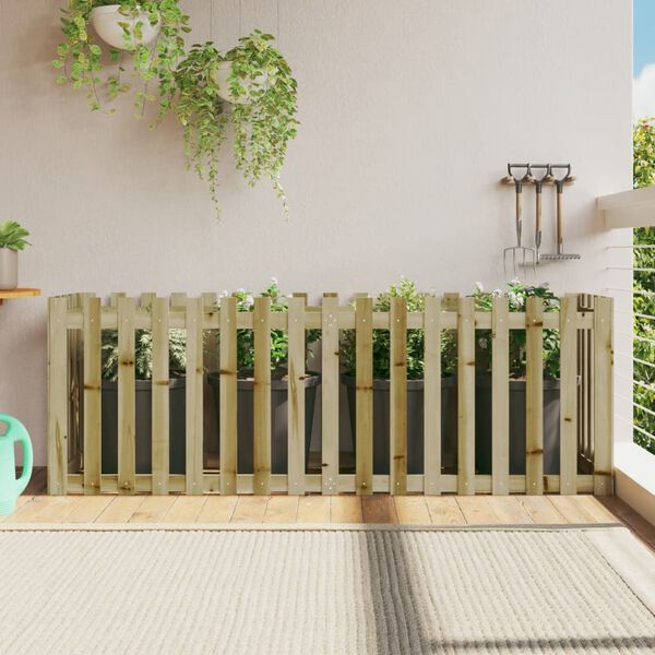 vidaXL Lit sur&eacute;lev&eacute; de jardin design de cl&ocirc;ture bois de pin impr&eacute;gn&eacute;