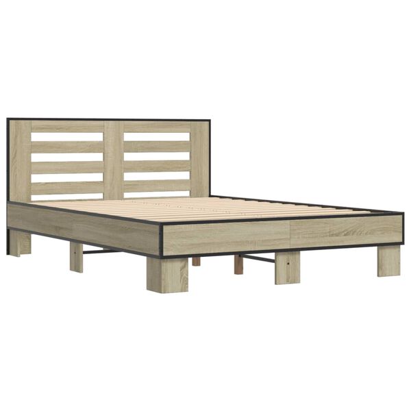 vidaXL Cadre de lit sans matelas ch&ecirc;ne sonoma 140x190 cm