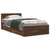 vidaXL Cadre de lit et t&ecirc;te de lit sans matelas ch&ecirc;ne marron 100x200cm