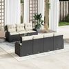 vidaXL Ensemble de canap&eacute; de jardin 8 pcs Noir et Cr&egrave;me polyrotin