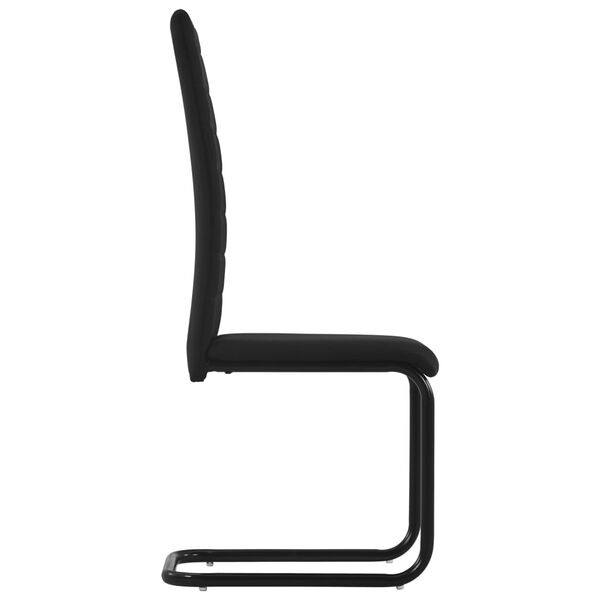 vidaXL Chaises &agrave; manger cantilever lot de 2 noir tissu