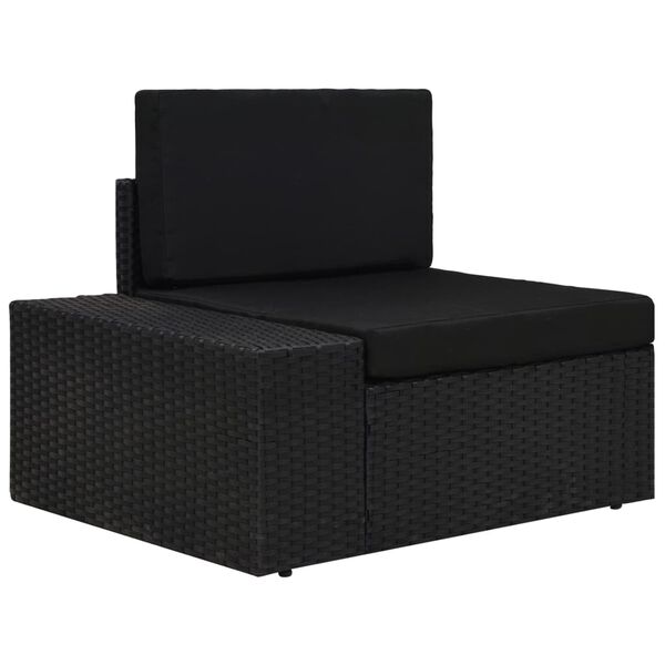 vidaXL Salon de jardin 4 pcs R&eacute;sine tress&eacute;e Noir