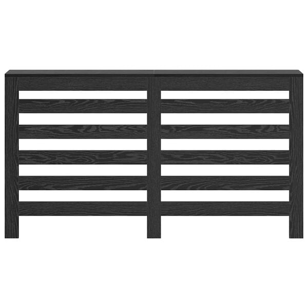 vidaXL Cache-Radiateur Ch&ecirc;ne noir 149 x 20 x 82 cm Bois d'ing&eacute;nierie