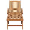 vidaXL Chaise longue avec table et coussin Bois de teck solide