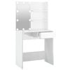 vidaXL Coiffeuse avec LED Blanc brillant 74,5x40x141 cm