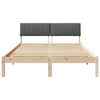 vidaXL Cadre de lit avec t&ecirc;te de lit marron et gris fonc&eacute; 135 x 190 cm