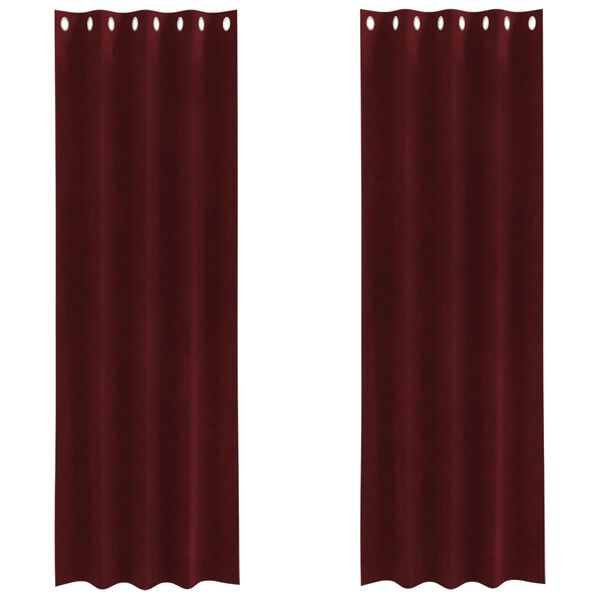 vidaXL Rideaux occultants 2 pcs Bordeaux 140 x 260 cm Velours