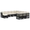 vidaXL Ensemble de canap&eacute; de jardin 12 pc Noir polyrotin