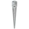 vidaXL Piquets au sol 2 pcs Argent&eacute; 10x10x76 cm Acier galvanis&eacute;