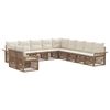 vidaXL Ensemble de canap&eacute; de jardin 11 pc Beige polyrotin