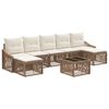 vidaXL Ensemble de canap&eacute; de jardin R&eacute;glable 8 pcs Beige polyrotin