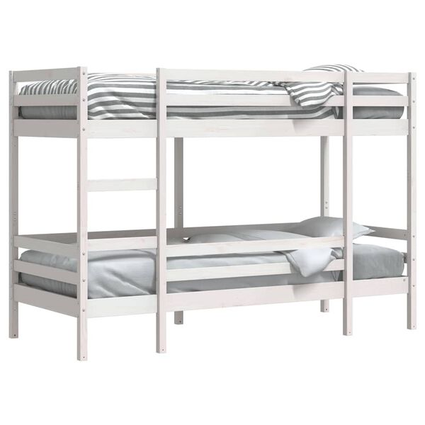 vidaXL Lit superposé sans matelas blanc 80x200 cm bois de pin massif