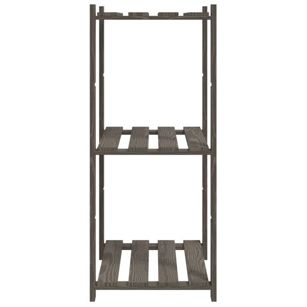 vidaXL Support de rangement à 3 niveaux gris 60x38x90 cm bois de pin