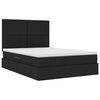 vidaXL Lit avec rangement et LED avec LED Noir 140 x 190 cm Polyester