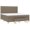 vidaXL Sommier &agrave; lattes de lit avec matelas Taupe 180x200 cm Tissu