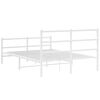 vidaXL Cadre de lit m&eacute;tal sans matelas et pied de lit blanc 140x190 cm