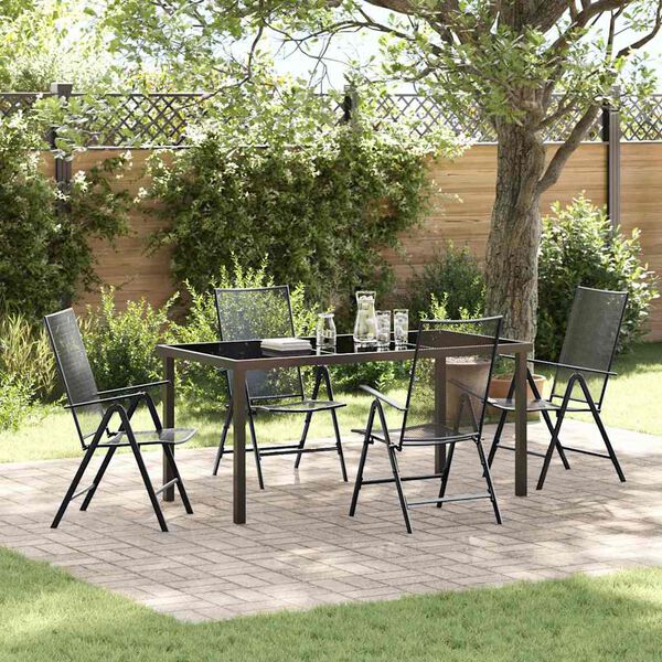 vidaXL Ensemble de salle à manger pour jardin 5 pcs Anthracite Acier