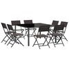 vidaXL Mobilier de salle &agrave; manger d'ext&eacute;rieur 9 pc Acier