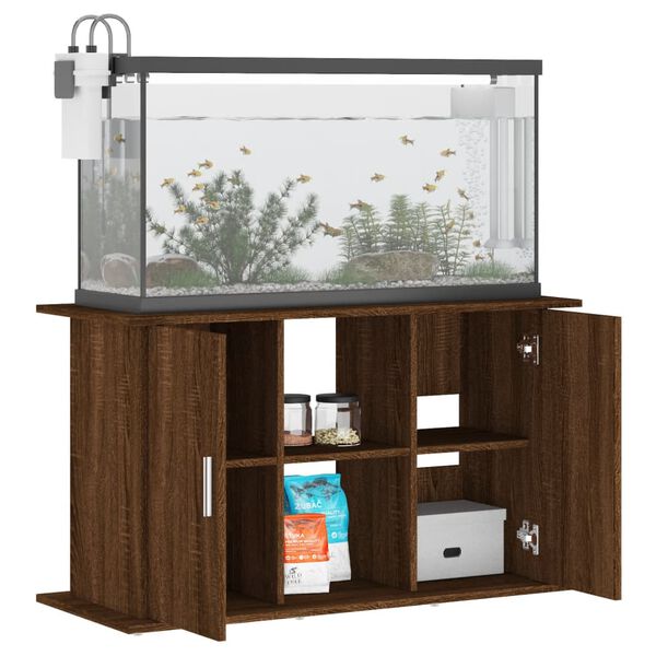 vidaXL Support d'aquarium ch&ecirc;ne marron 101x41x58 cm bois d'ing&eacute;nierie