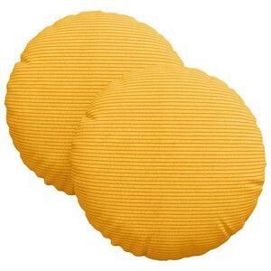 vidaXL Coussins de si&egrave;ge 2 pcs Jaune clair &Oslash; 30 cm