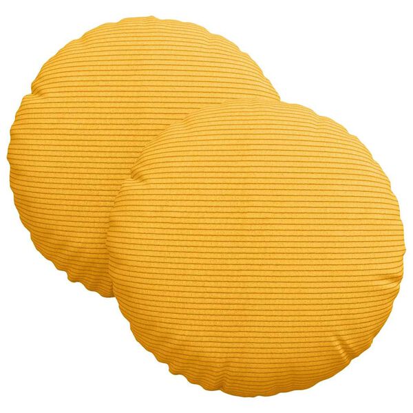 vidaXL Coussins de si&egrave;ge 2 pcs Jaune clair &Oslash; 30 cm