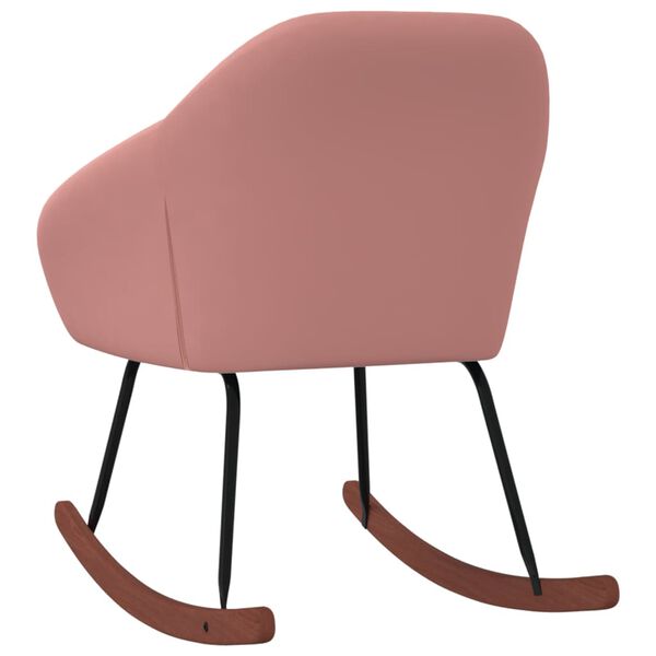 vidaXL Chaise &agrave; bascule Rose Tissu